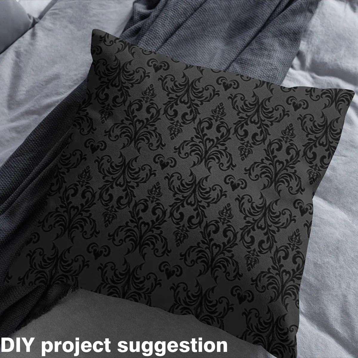 Feelyou Jacquard Outdoor Fabric for Chairs Boys Girls Teens 3 Yard Royal Black Jacquard Fabric by The Yard Kids Decor Floral Upholstery Fabric for Chairs Branches Reupholstery Fabric Decor Bedroom