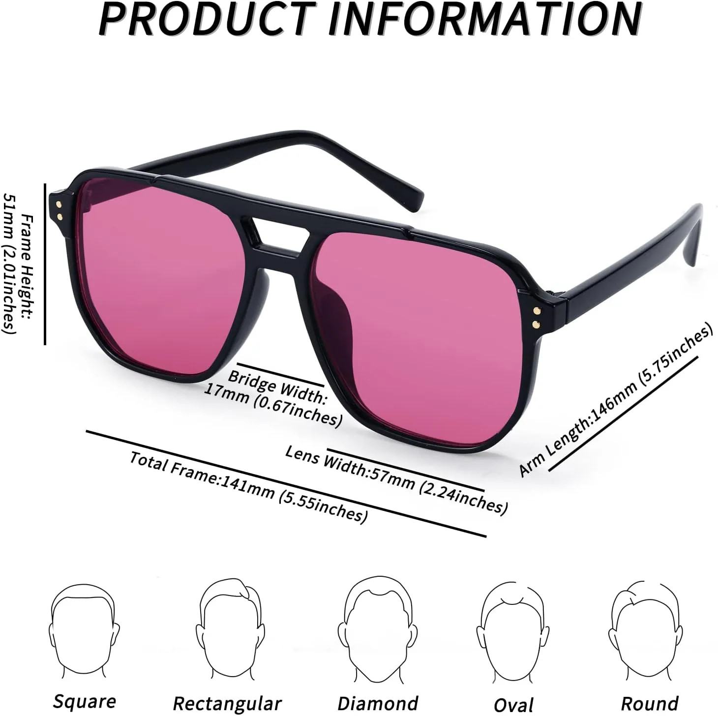 FEISEDY Retro Square Aviator Sunglasses Women Men 70s Vintage Trendy Plastic Frame Sun Glasses B2835