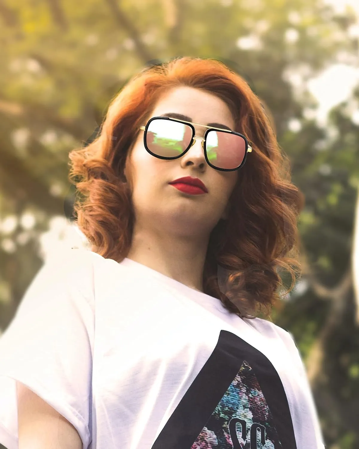 FEISEDY Retro Trendy Aviator Sunglasses Women Men Classic Vintage Square Sunglasses 70s Large Metal Shades B2321