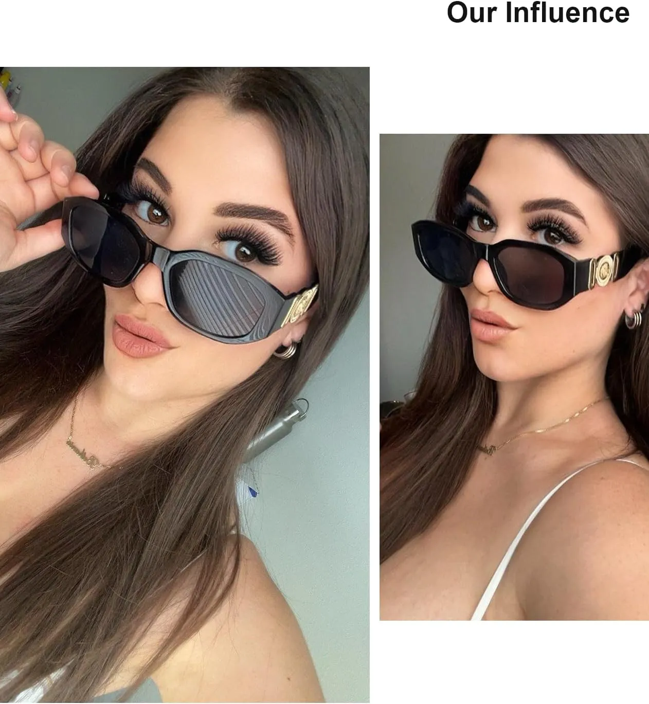 FEISEDY Retro Trendy Rectangle Sunglasses Women Men Vintage 90s Small Narrow Square Sunglasses B2322