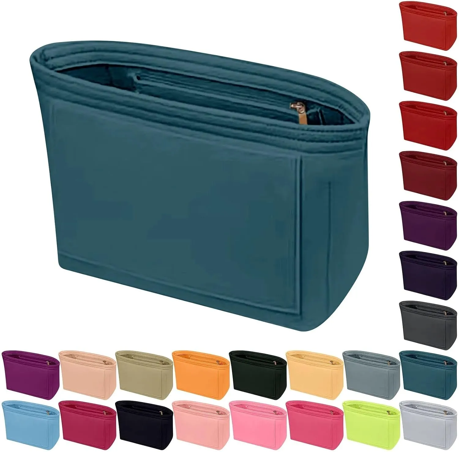 Felt Insert Bag Felt Insert Bag Fits for Handbag Liner Bag Felt Cloth Makeup Bag Support Travel Portable Insert Bag(Light Gray,L)