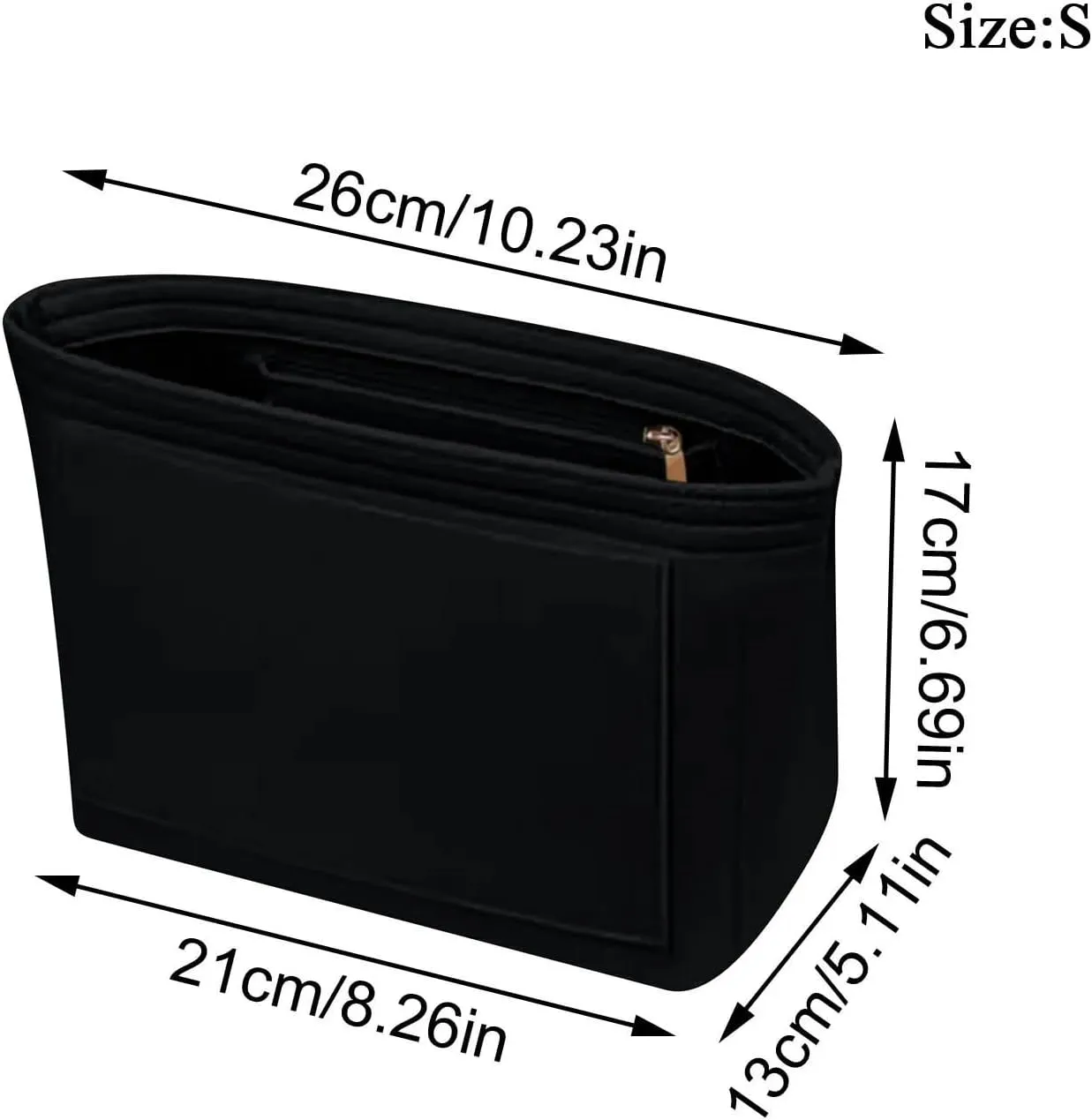 Felt Insert Bag Felt Insert Bag Fits for Handbag Liner Bag Felt Cloth Makeup Bag Support Travel Portable Insert Bag(Light Gray,L)