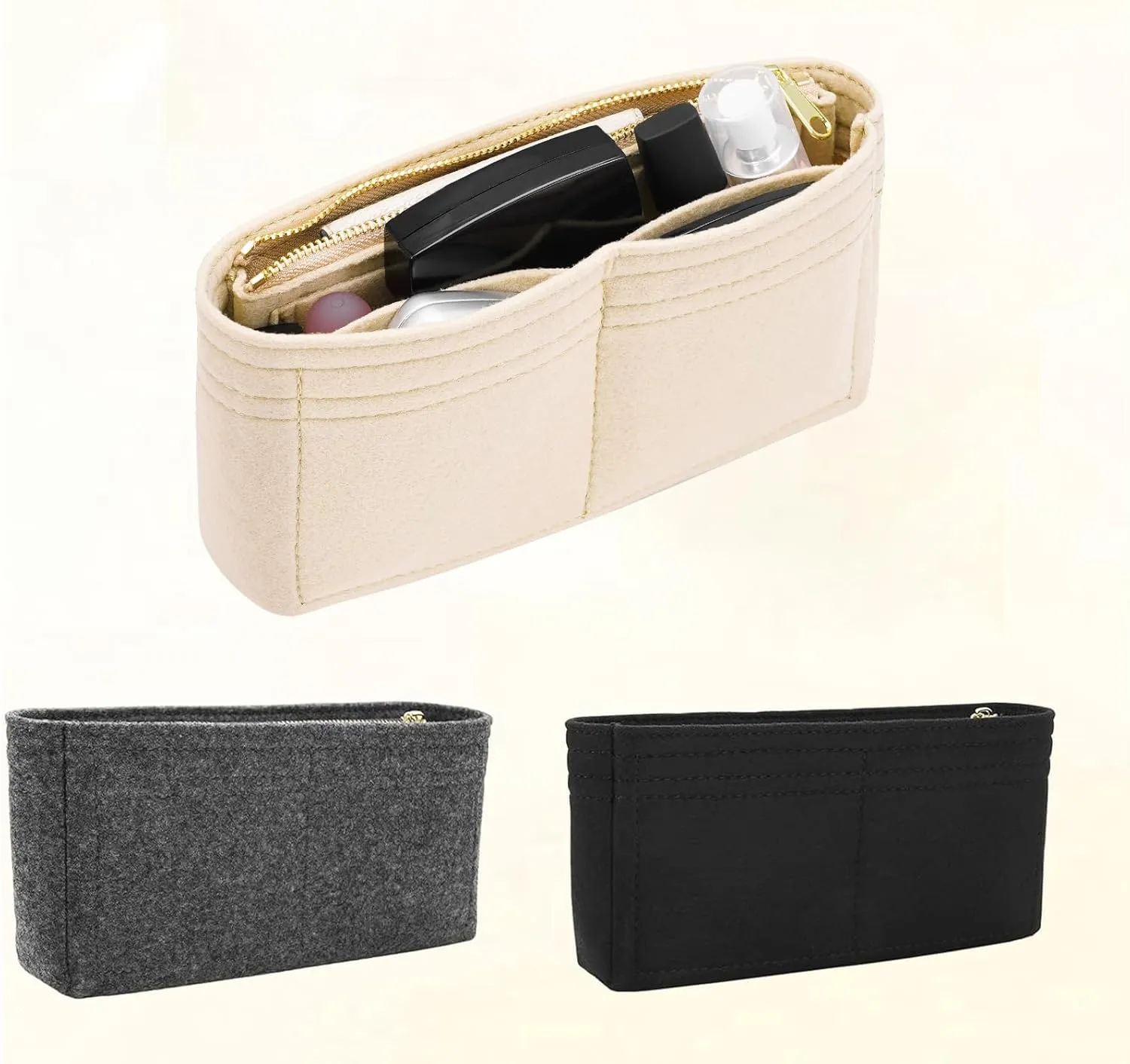 Felt Purse Organizer Insert for GG Marmont Mini Bag Organizer Handbag (Mini, Beige)