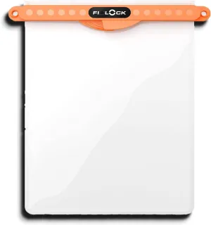 FIDLOCK Hermetic Dry Bag Maxi - Flexible Magnetic Self-Sealing Bag for Cellphone | 100% Waterproof and Sand Proof - Practical Size with a Large Opening, with Lanyard Included - Orange Transparent