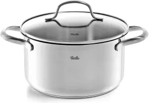 Fissler San Francisco Stainless Steel Saucepan (1.9 L - Diameter 16 cm) Cooking Pot with Glass Lid, Pouring Rim, Measuring Scale - Induction