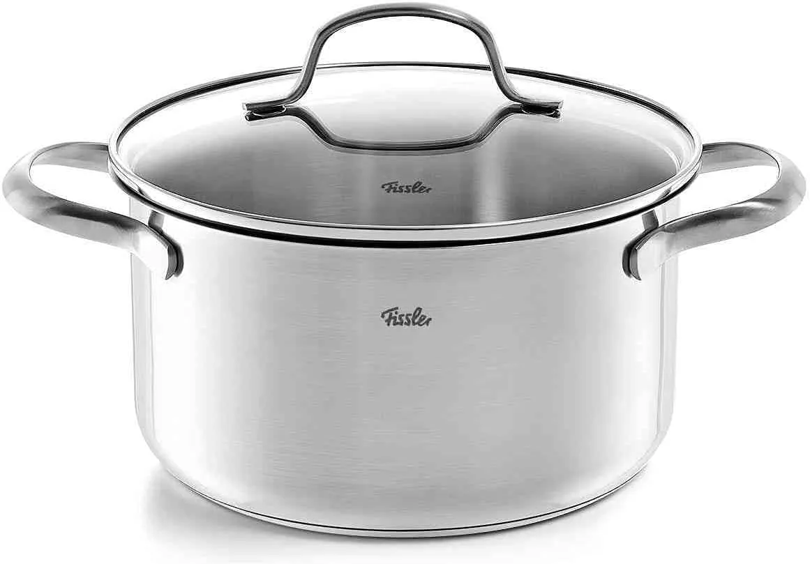 Fissler San Francisco Stainless Steel Saucepan (1.9 L - Diameter 16 cm) Cooking Pot with Glass Lid, Pouring Rim, Measuring Scale - Induction