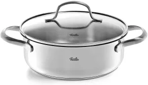 Fissler San Francisco/Stainless Steel Stewing Pan (1.2 L - Diameter 16 cm) with Glass Lid, Pouring Rim, Energy Saving - Also Induction