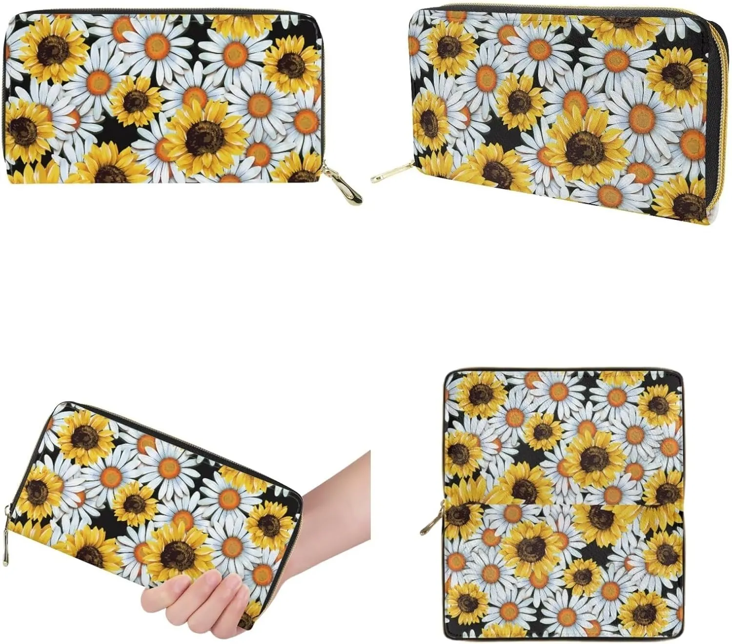 FKELYI Women's 2 Packs Handbags Set Includes Long Wallets with Large Capacity Top-Handle Bag Ladies Shoulder Totes