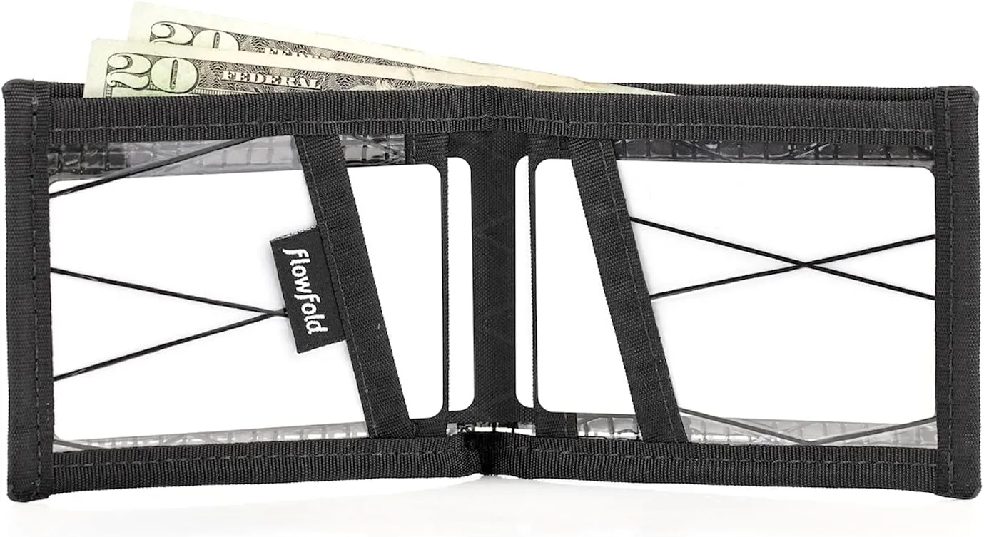 Flowfold Recycled Sailcloth Wallets - Vanguard Bifold Wallet, Front Pocket Wallet, Slim Minimalist Wallets Made in USA (White Sailcloth)
