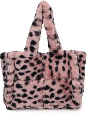Fluffy Tote Bag, Winter Furry Purse for Women Faux Fur Bag Y2K Plush Purse Fuzzy Shoulder Handbag