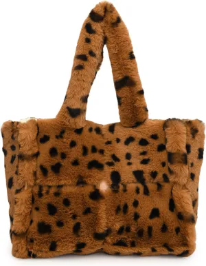 Fluffy Tote Bag, Winter Furry Purse for Women Faux Fur Bag Y2K Plush Purse Fuzzy Shoulder Handbag