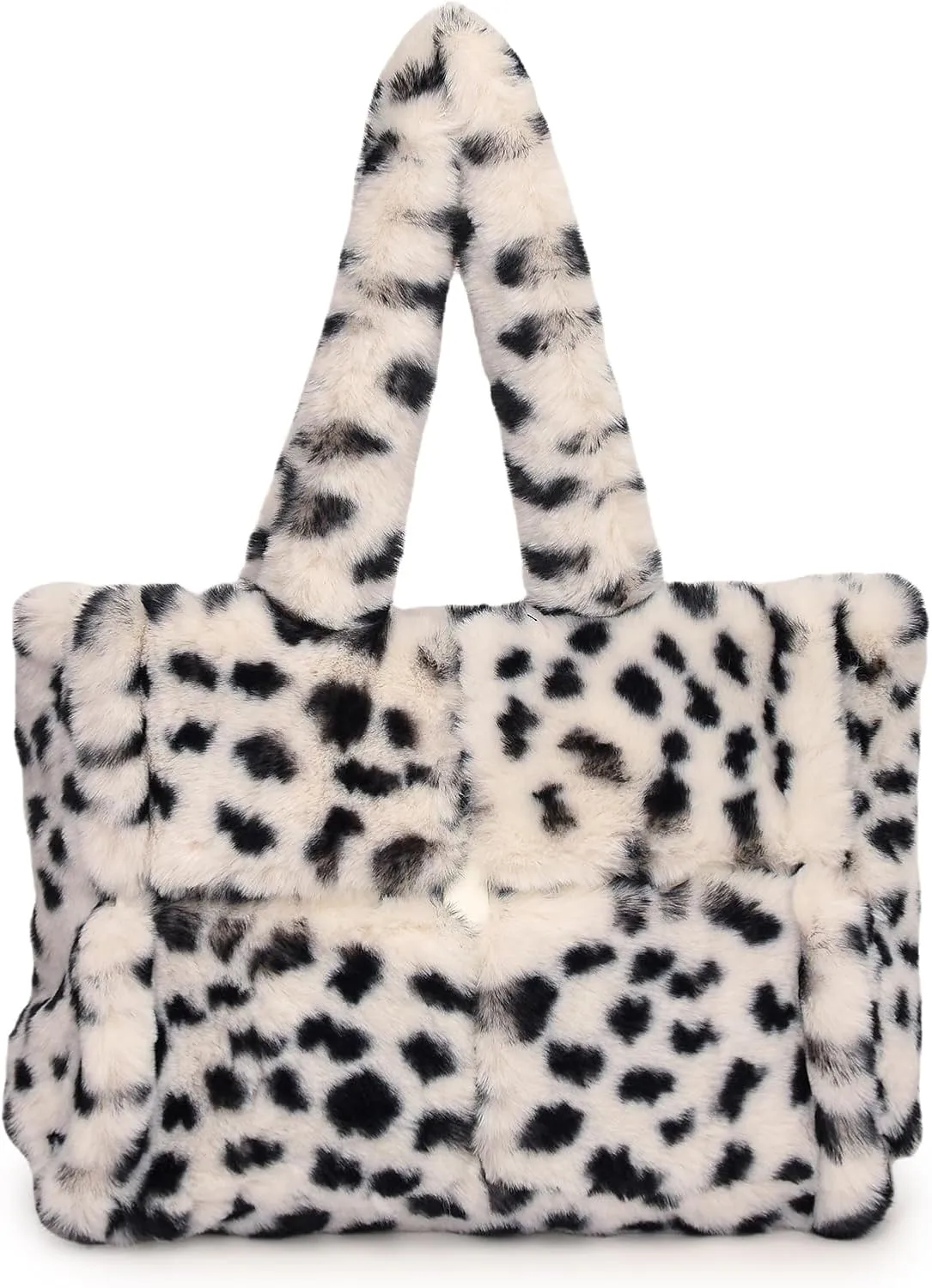 Fluffy Tote Bag, Winter Furry Purse for Women Faux Fur Bag Y2K Plush Purse Fuzzy Shoulder Handbag