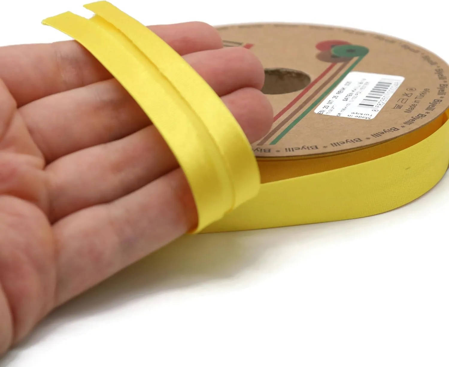 Fold Satin Bias Tape - 99  Colors - 3/4 Inches Wide - 27 Yards - Fold Satin Binding Bias Ribbon Fabric Piping Bias Binding Tape for Sewing Clothing DIY (25. Yellow) BYS25