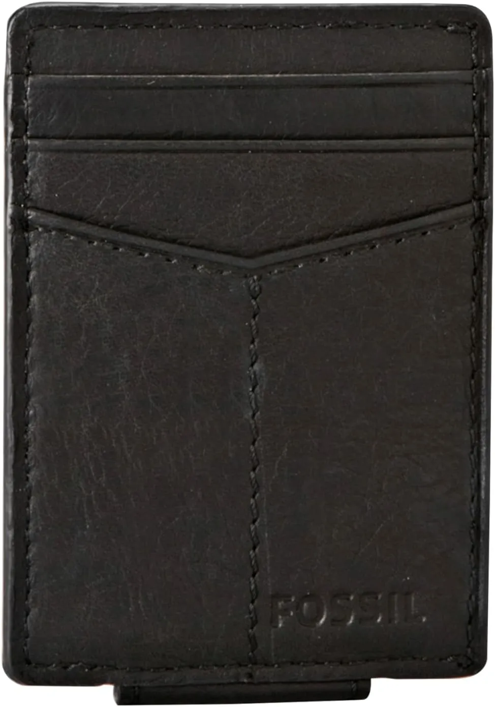 Fossil Men's Ingram Leather Magnetic Card Case with Money Clip Wallet, Black, (Model: ML3235001)