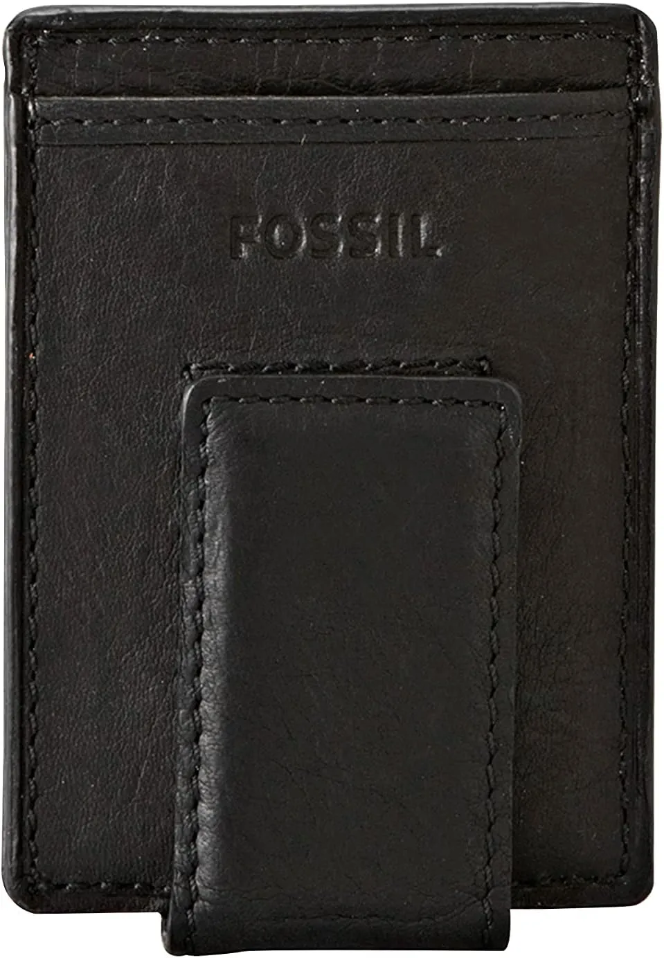 Fossil Men's Ingram Leather Magnetic Card Case with Money Clip Wallet, Black, (Model: ML3235001)
