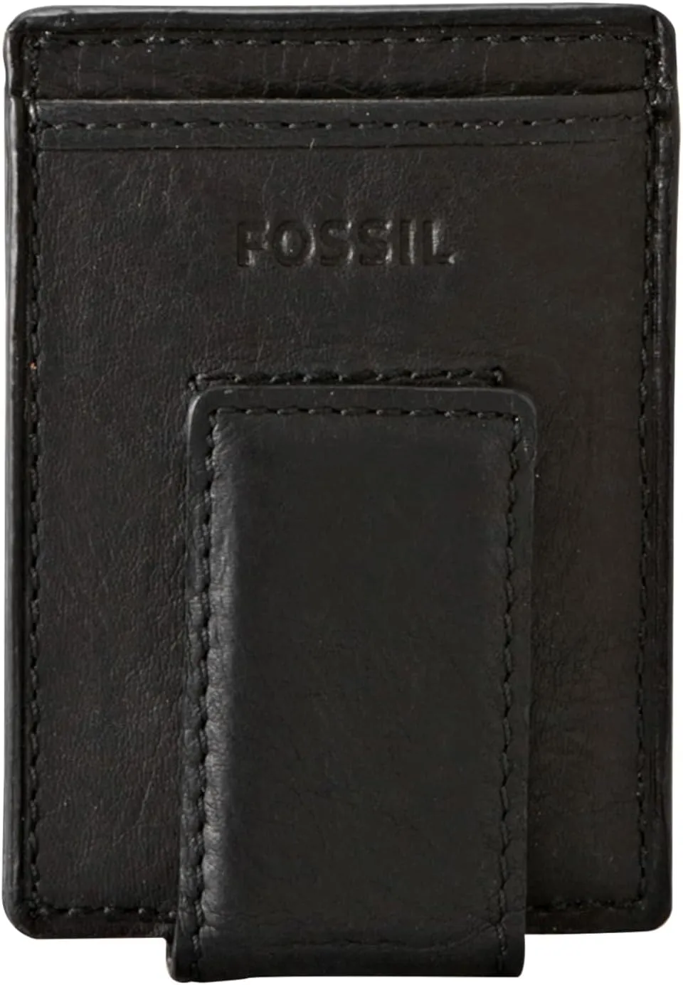 Fossil Men's Ingram Leather Magnetic Card Case with Money Clip Wallet, Black, (Model: ML3235001)