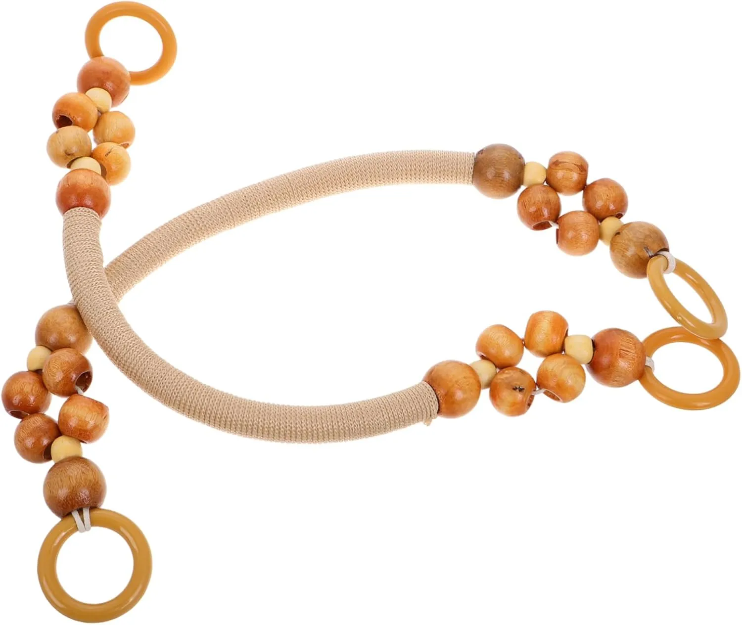 FRCOLOR Wooden Beaded Bag Handles Handbag Making Accessories Fashionable Purse Straps