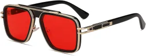 Freckles Mark Trendy Retro Sunglasses for Men Women Stark Vintage Shades 70s Italian Fashion Square Metal Glasses