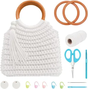 FREEBLOSS DIY Crochet Bag Kit for Beginners with Step-by-Step Video Tutorials - Crochet Handbag Kit for Adults - Multicolor - Non-Foldable