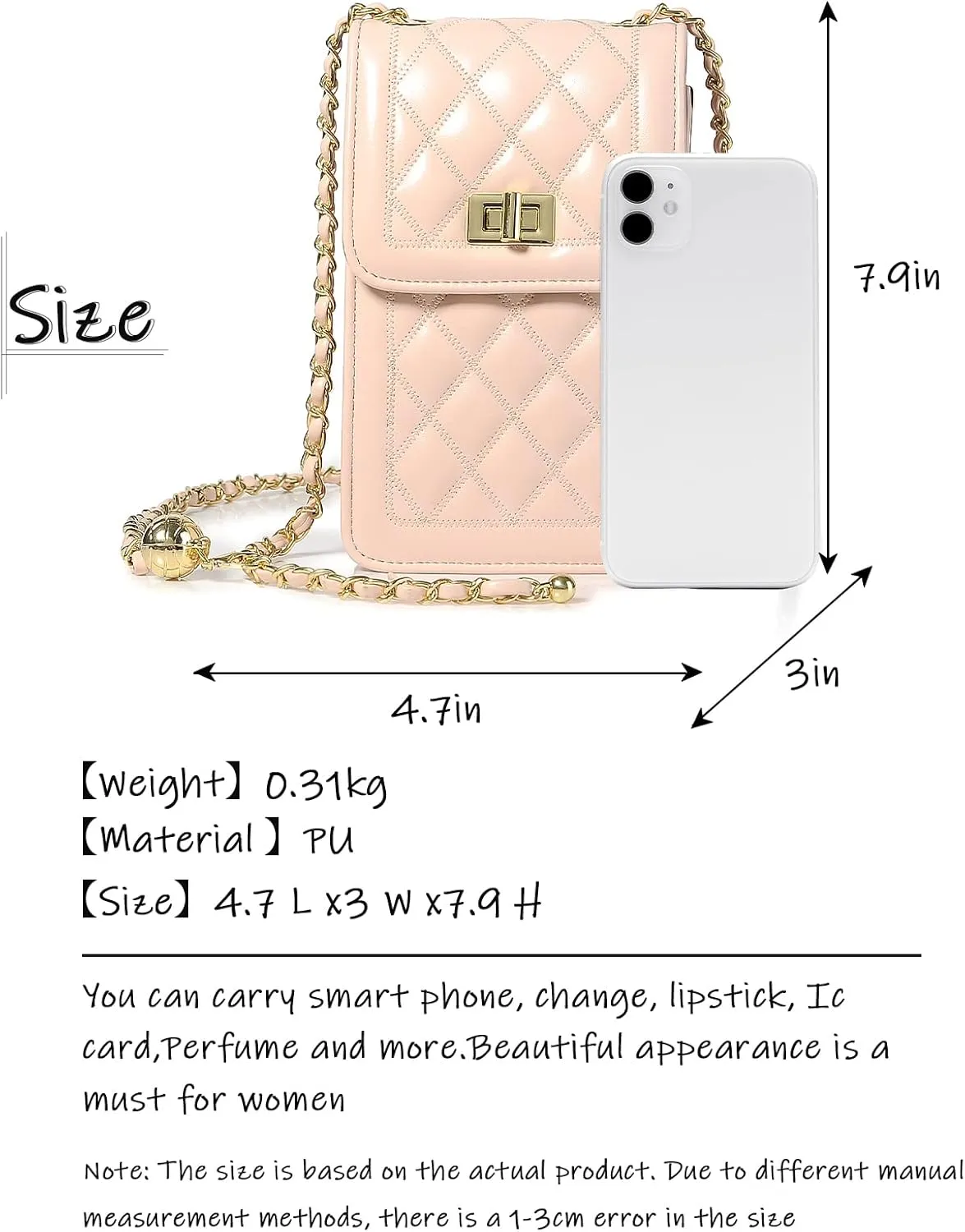 FSD.WG Women Small Crossbody Cell Phone Purse Leather Phone Purse Mini Messenger Shoulder Handbag Wallet