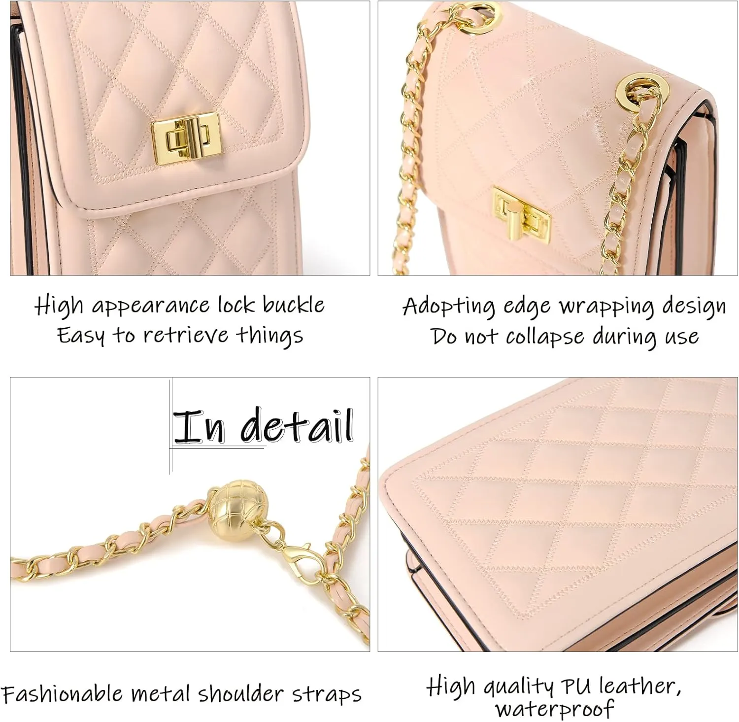 FSD.WG Women Small Crossbody Cell Phone Purse Leather Phone Purse Mini Messenger Shoulder Handbag Wallet