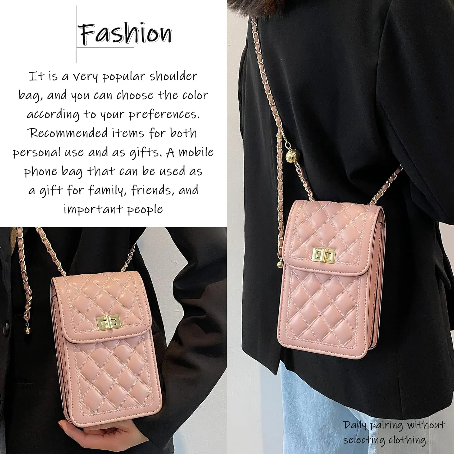FSD.WG Women Small Crossbody Cell Phone Purse Leather Phone Purse Mini Messenger Shoulder Handbag Wallet