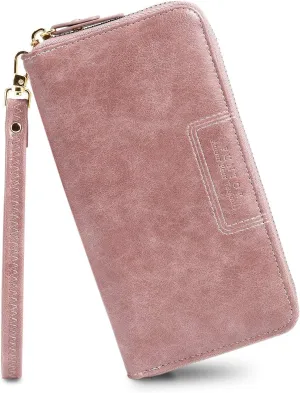 FT FUNTOR Wristlet Wallets for Women, Ladies PU Vegan Leather Clutch Wallet Zip around Phone Purse Card Holder Organizer
