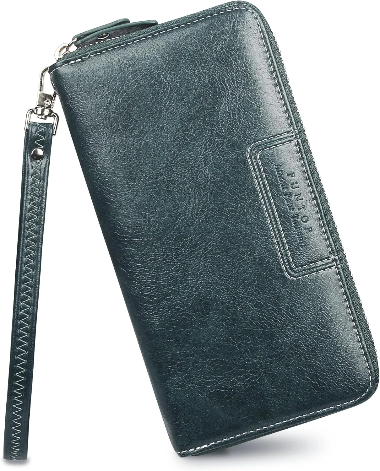 FT FUNTOR Wristlet Wallets for Women, Ladies PU Vegan Leather Clutch Wallet Zip around Phone Purse Card Holder Organizer