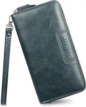 FT FUNTOR Wristlet Wallets for Women, Ladies PU Vegan Leather Clutch Wallet Zip around Phone Purse Card Holder Organizer
