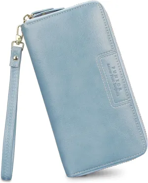 FT FUNTOR Wristlet Wallets for Women, Ladies PU Vegan Leather Clutch Wallet Zip around Phone Purse Card Holder Organizer