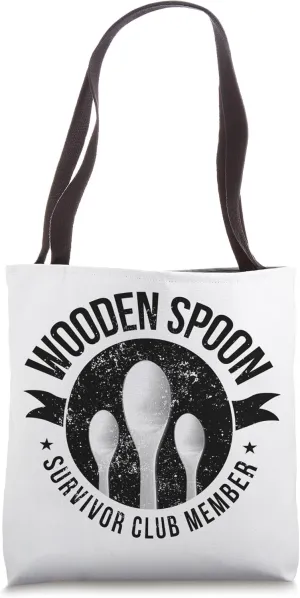 Funny Retro Vintage Wooden Spoon Survivor Tote Bag