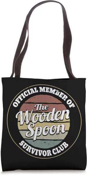 Funny Retro Vintage Wooden Spoon Survivor Tote Bag