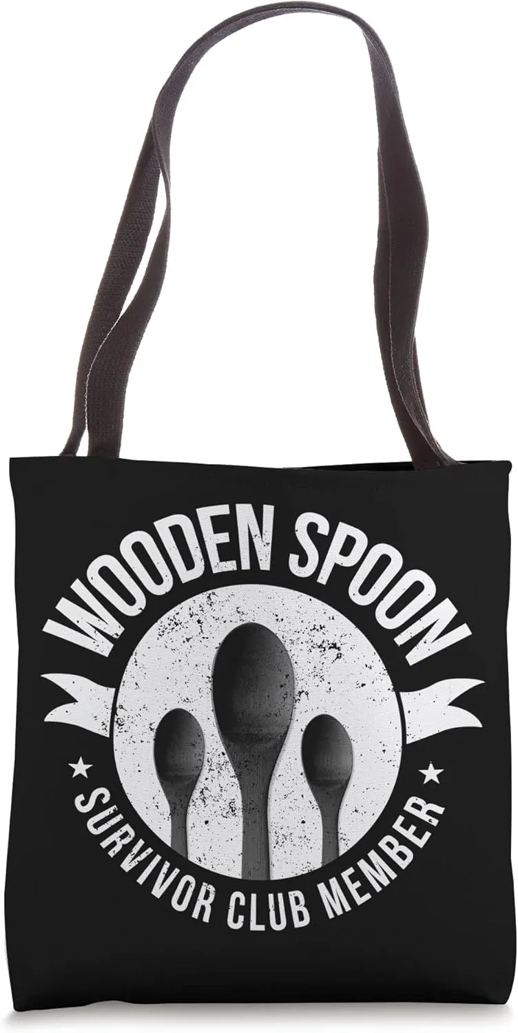 Funny Retro Vintage Wooden Spoon Survivor Tote Bag