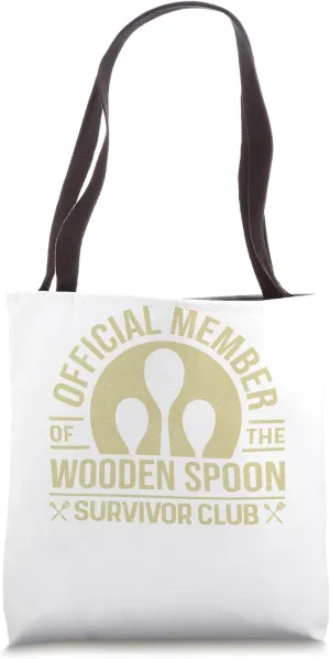 Funny Retro Vintage Wooden Spoon Survivor Tote Bag