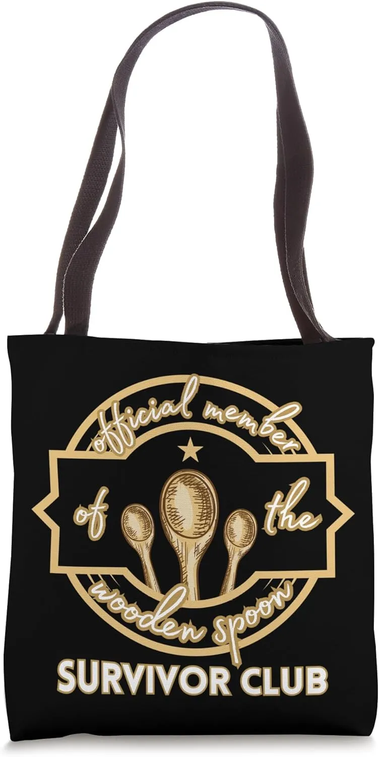 Funny Vintage Wooden Spoon Survivor Club Tote Bag