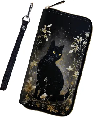FUYOCWE Wristlet Wallet for Women,Large Capacity RFID Blocking Credit Card Holder Zipper Cash Wallets Cell-Phone Clutch Purse