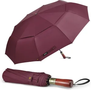 G4Free 54 Inch Large Compact Windproof Golf Umbrella for Rain Oversized Auto Open Close Folding Travel 10 Ribs Vented Double Canopy Umbrella for Women Men