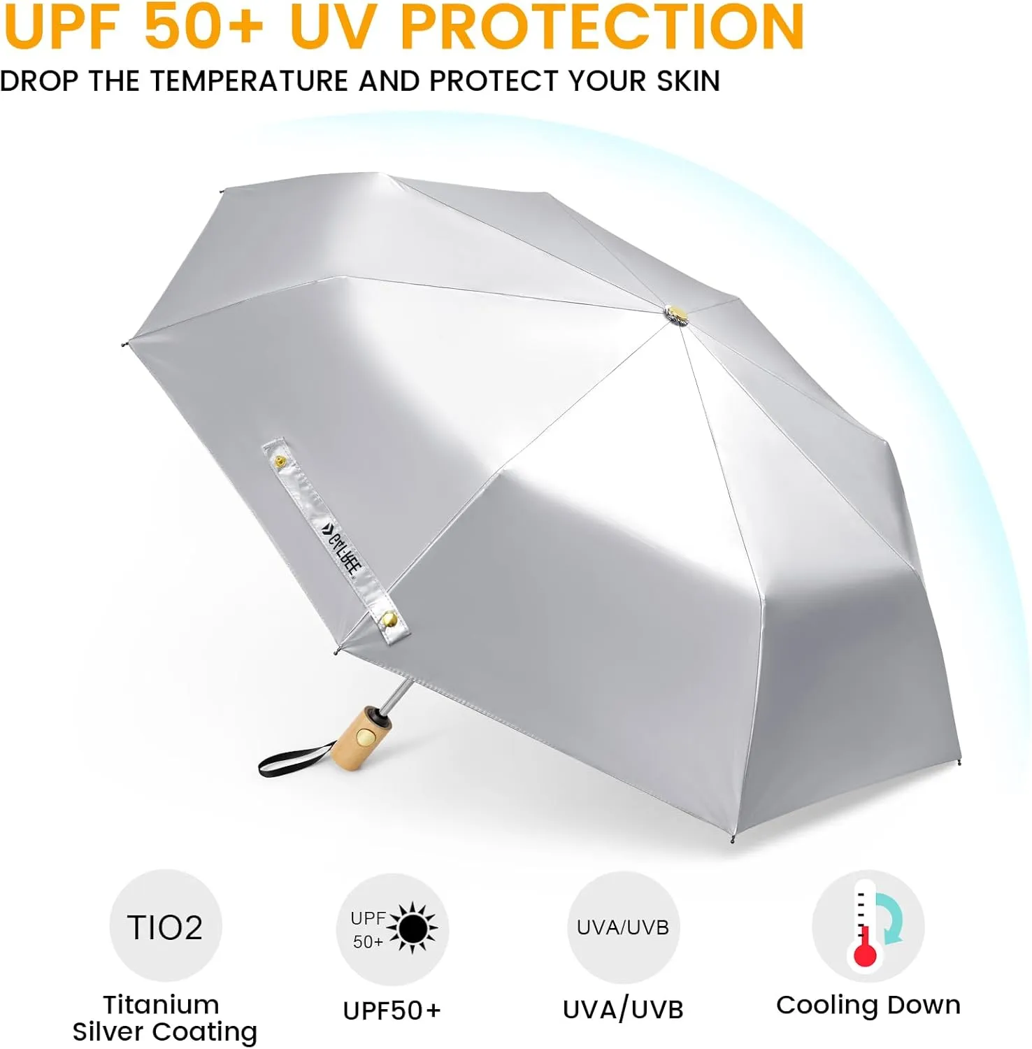 G4Free UPF 50  UV Protection Travel Sun Umbrella Compact 42 Inch Small UV Blocking SPF Umbrella Auto Open Close