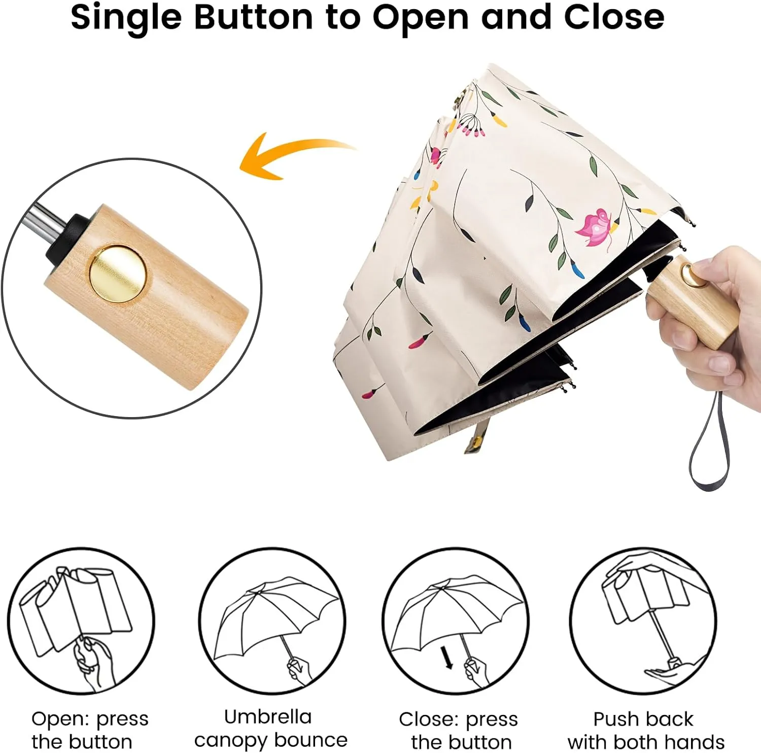 G4Free UPF 50  UV Protection Travel Sun Umbrella Compact 42 Inch Small UV Blocking SPF Umbrella Auto Open Close