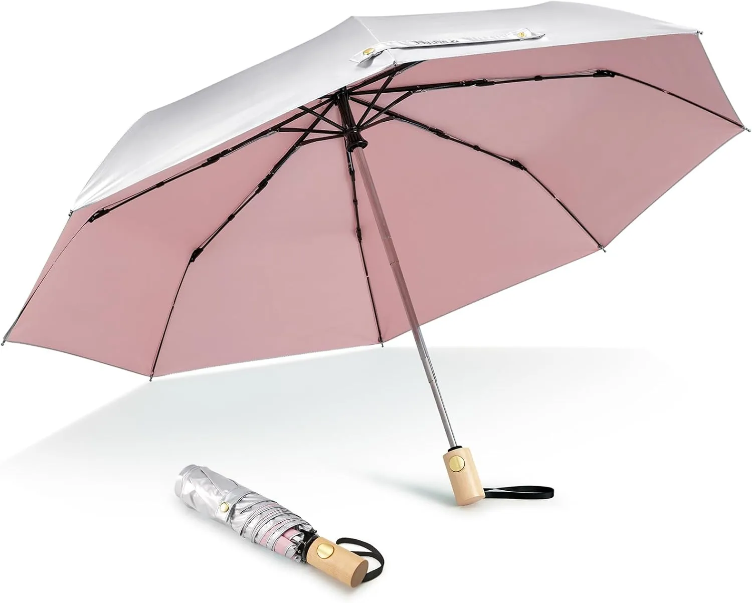 G4Free UPF 50  UV Protection Travel Sun Umbrella Compact 42 Inch Small UV Blocking SPF Umbrella Auto Open Close