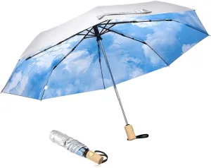 G4Free UPF 50  UV Protection Travel Sun Umbrella Compact 42 Inch Small UV Blocking SPF Umbrella Auto Open Close
