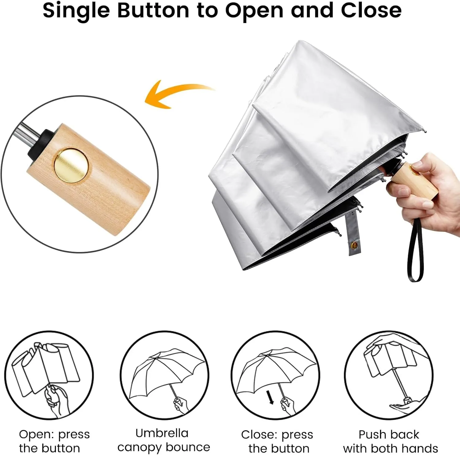 G4Free UPF 50  UV Protection Travel Sun Umbrella Compact 42 Inch Small UV Blocking SPF Umbrella Auto Open Close