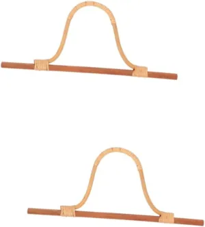 Gadpiparty 2pcs Handbag Handles for Bag Making Wooden Purse Bag Handles Natural Appearance Easy to Replace