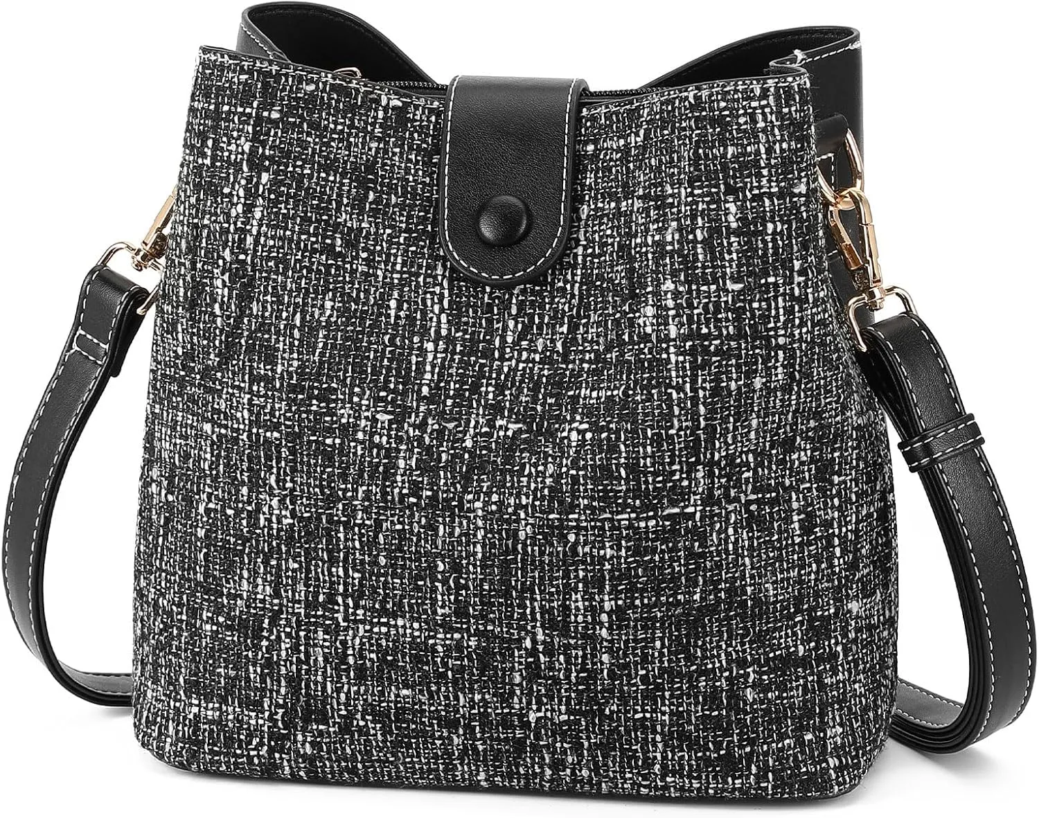 GAEKEAO Crossbody Bag Purses for Women Fabric Bucket Bag Satchel Trendy Handbags with Adjustable Shoulder Strap