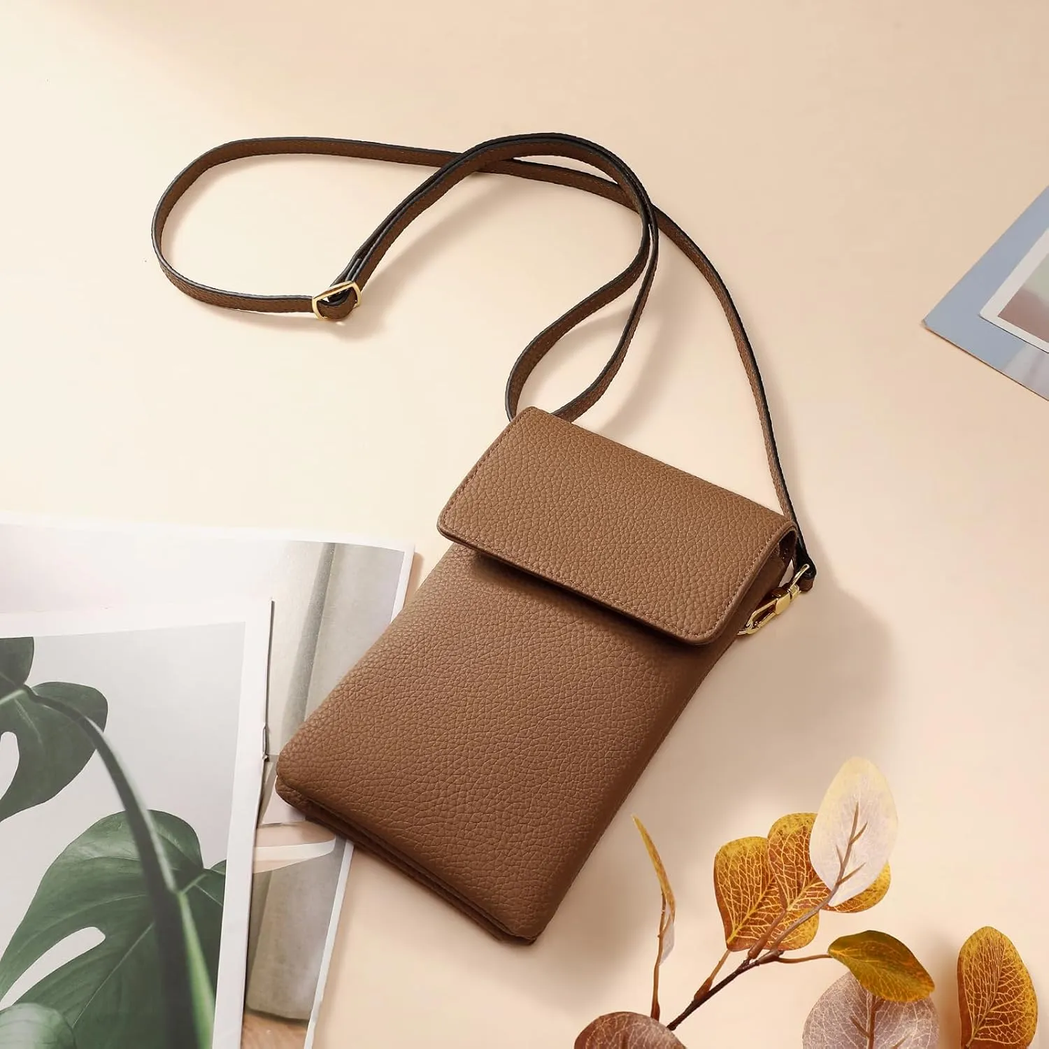 GAEKEAO Small Crossbody Bags for Women Leather Cell Phone Purse Bag Wallet with RFID Blocking Credit Card Slots