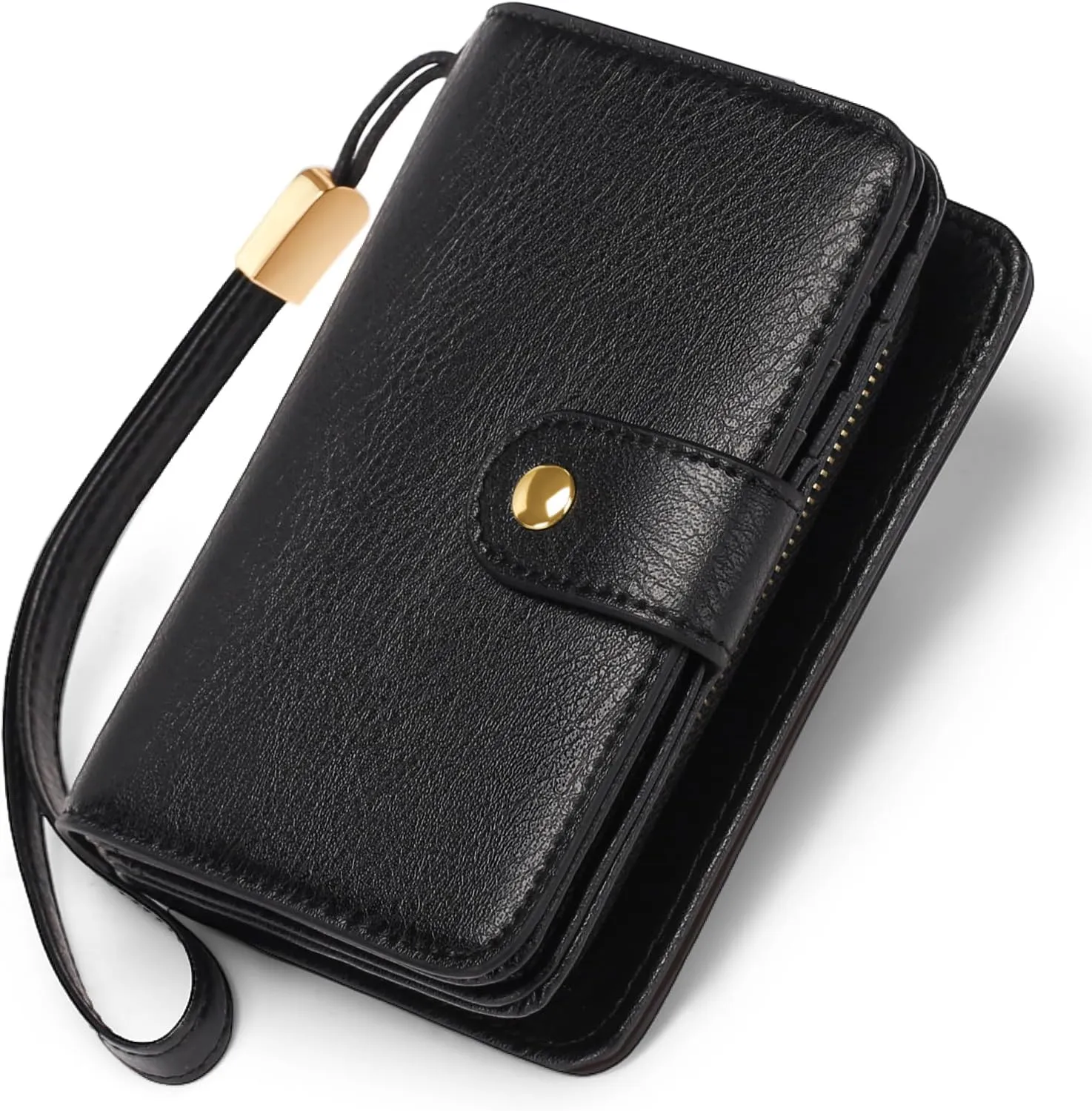 GAEKEAO Small Wallet for Women RFID Blocking Leather Wristlet Purse Bifold Ladies Wallet Credit Card Holder with ID Window