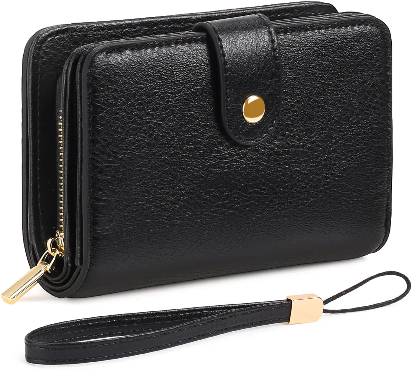 GAEKEAO Small Wallet for Women RFID Blocking Leather Wristlet Purse Bifold Ladies Wallet Credit Card Holder with ID Window