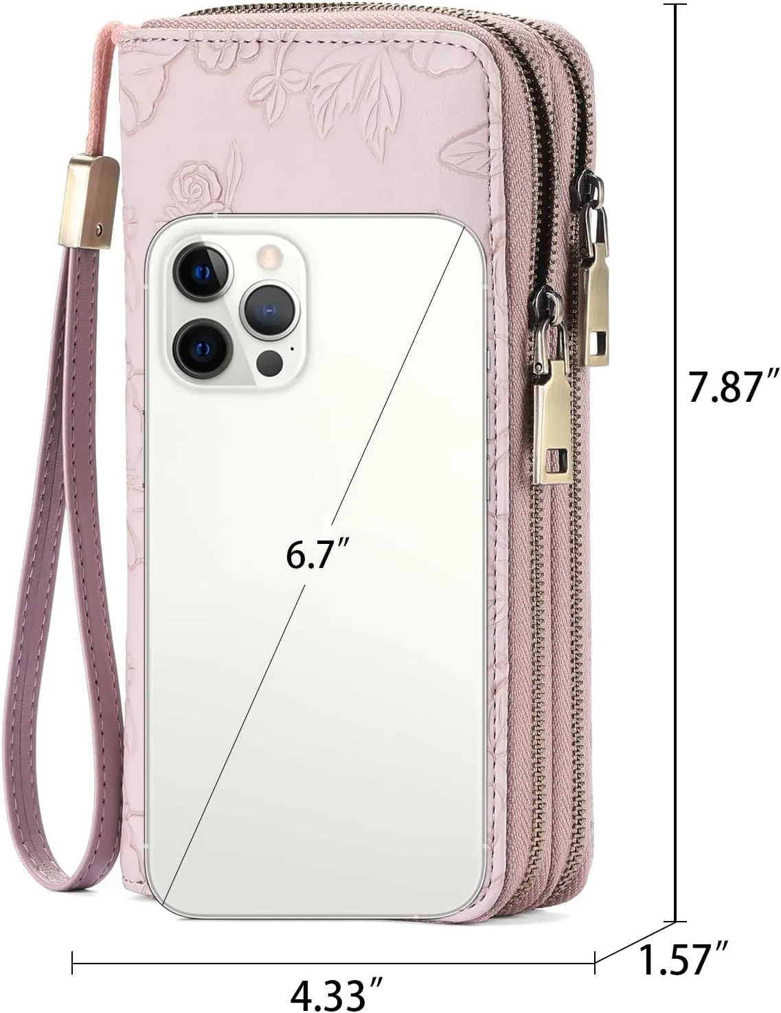 GAEKEAO Wallet for Women Clutch RFID Blocking Leather Wristlet Purse Large Capacity Credit Card Holder with Grip Hand Strap