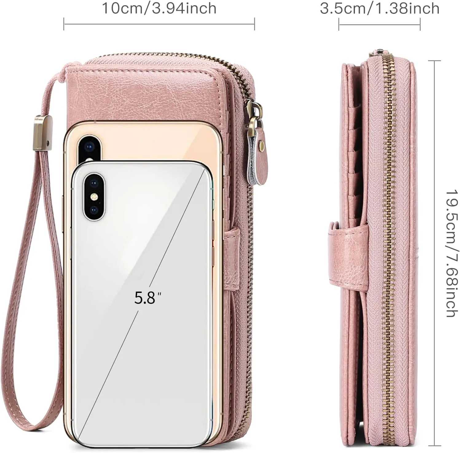 GAEKEAO Wallet for Women Clutch RFID Blocking Leather Wristlet Purse Large Capacity Credit Card Holder Zip Around Wallets