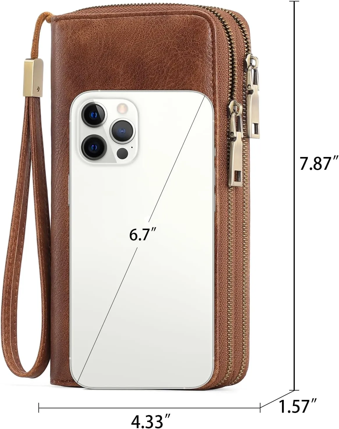 GAEKEAO Wallet for Women Clutch RFID Blocking Wristlet Leather Purse Large Capacity Credit Card Holder with Grip Hand Strap